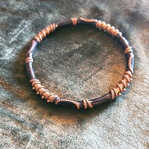 Vintage Vtg Black & Silver Bangle 90s y2k Bracelet